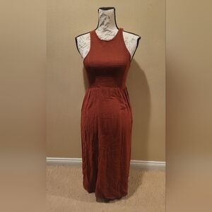 Kimchi Blue Rust Smocked Halter Maxi Dress